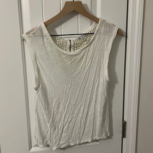 American eagle medium white tank with back zipper and mesh details